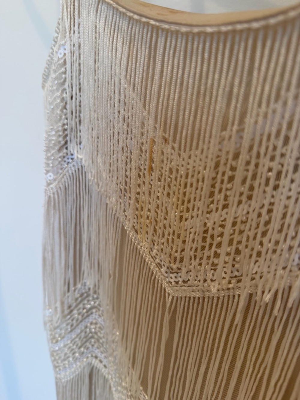 Shimmy All Night White Sequin Fringe Sleeveless Midi Dress - Picture 11 of 12